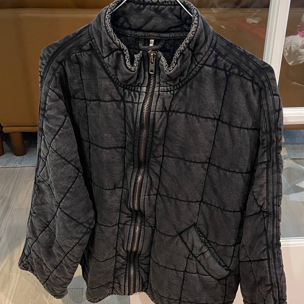 Free People Black Quilted Jacket